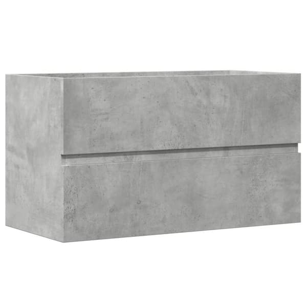 Kylpyhuoneen seinäkaappi betoninharm 80x38,5x45 cm tekninen puu