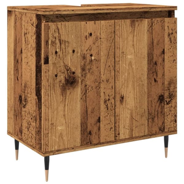 badeværelsesskab 58x33x60 cm konstrueret træ antikt træ
