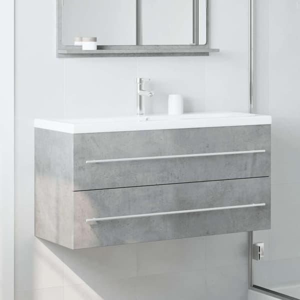 vaskeskab 100x38,5x48 cm spånplade betongrå