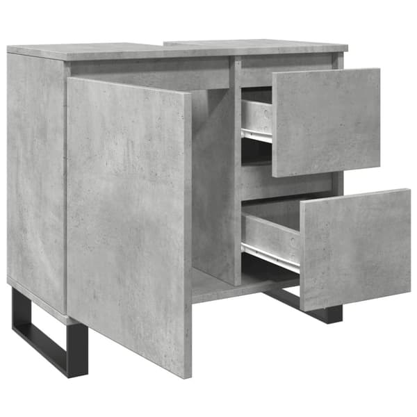 Tvättställsskåp betonggrå 65x33x60 cm konstruerat trä