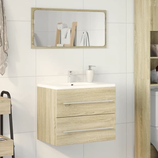 vaskeskab 60x38,5x48 cm konstrueret træ sonoma-eg