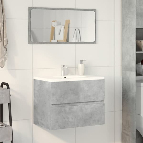 badeværelsesskab 60x38,5x45 cm konstrueret træ betongrå