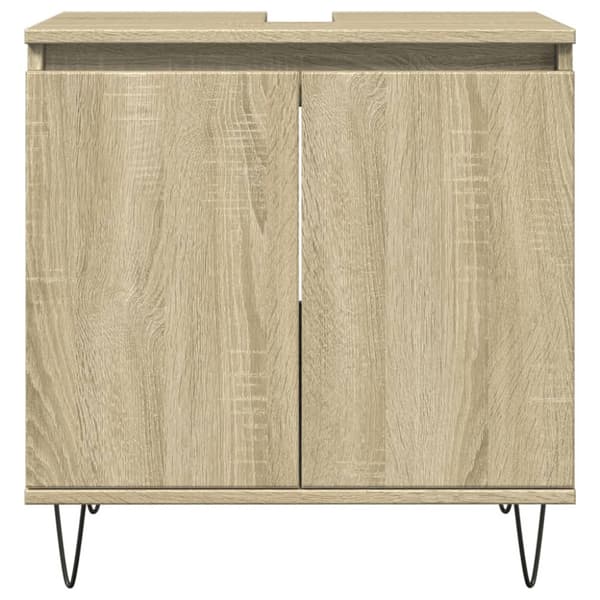 Badrumsskåp sonoma-ek 58x33x60 cm konstruerat trä