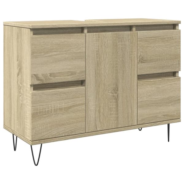 badeværelsesskab 80x33x60 cm konstrueret træ sonoma-eg