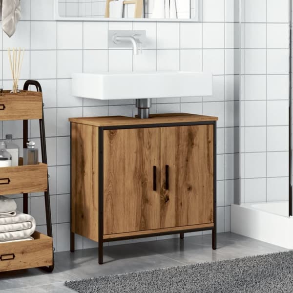 Tvättställsskåp ek 60x30x60 cm konstruerat trä
