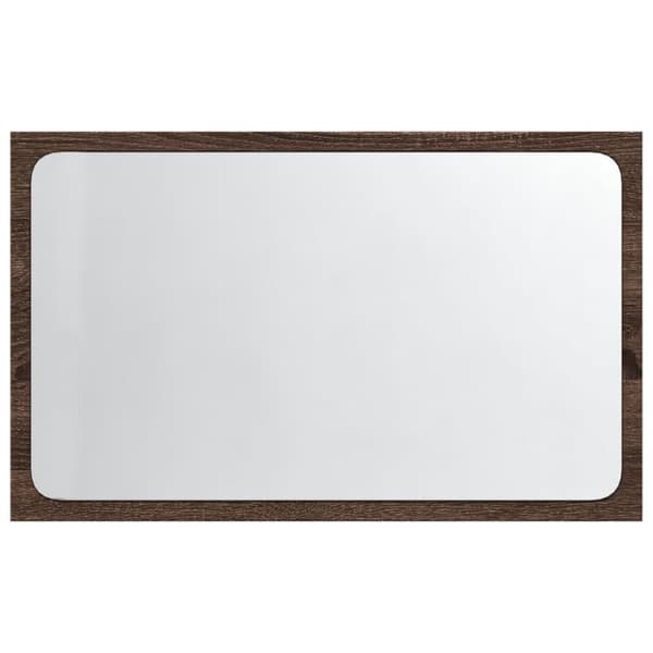 badeværelsesspejl m. LED 60x8,5x38 cm konstrueret træ brunt eg