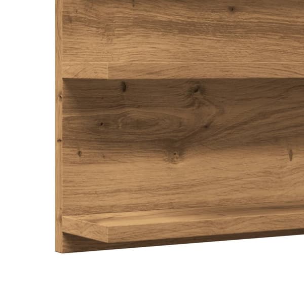 badeværelsesskab med spejl 90x11x45 cm konstrueret træ kunsteg
