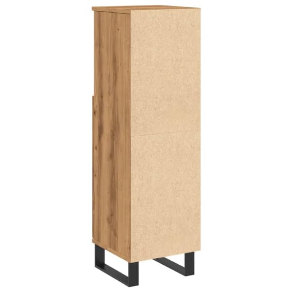 badeværelsesskab 30x30x100 cm konstrueret træ kunsteg