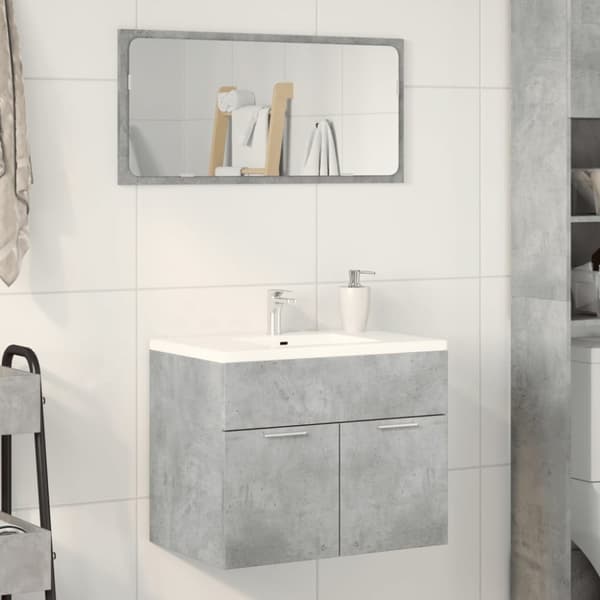 Tvättställsskåp betonggrå 60x38,5x46 cm konstruerat trä