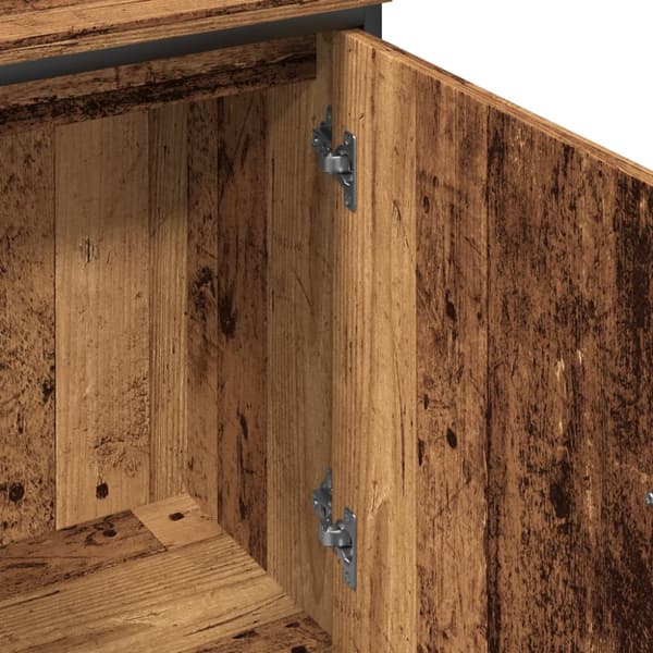 vaskeskab 80x30x60 cm konstrueret træ gammelt trælook