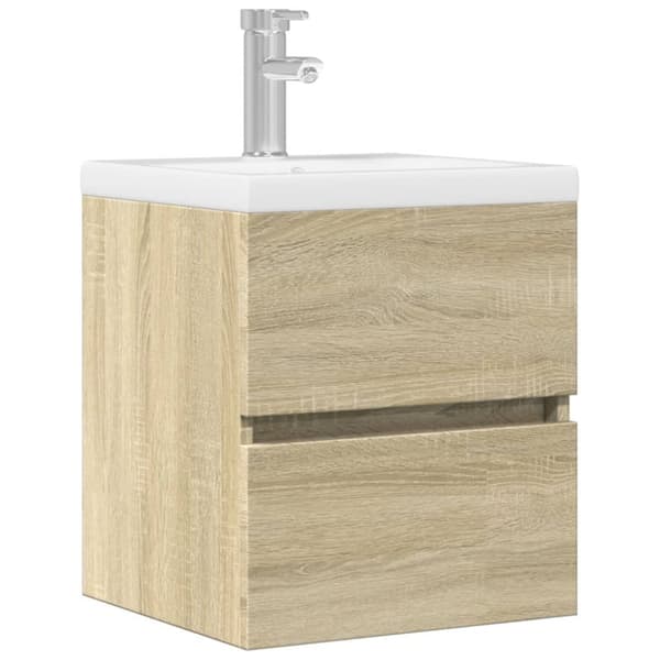 skab til håndvask 41x38,5x45 cm konstrueret træ sonoma-eg