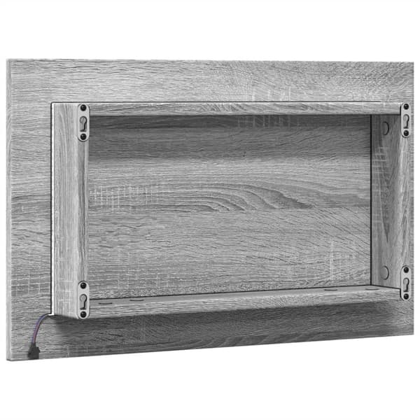 LED-badeværelsesspejl 60x8,5x38 cm konstrueret træ grå sonoma