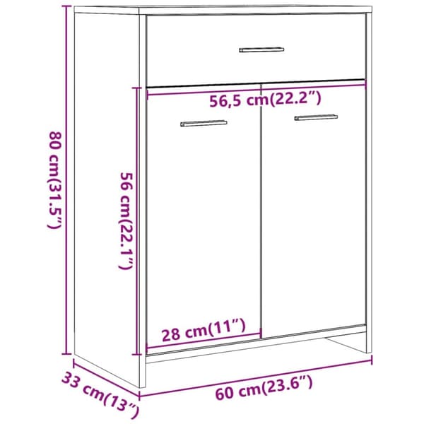 Kylpyhuonekaappi Artisan Oak 60x33x80 cm