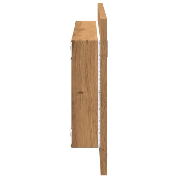 badeværelsesspejl med LED 100x8,5x37 cm konstrueret træ kunsteg