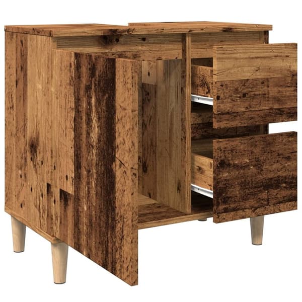 underskab til vask 65x33x60 cm konstrueret træ gammelt trælook