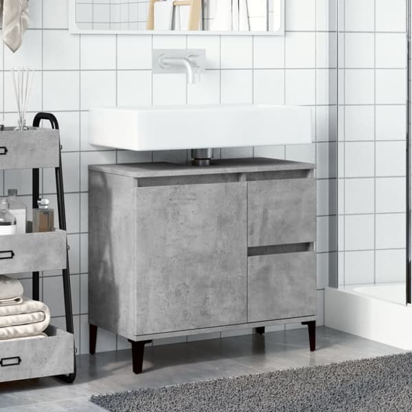 underskab til vask 65x33x60 cm konstrueret træ betongrå