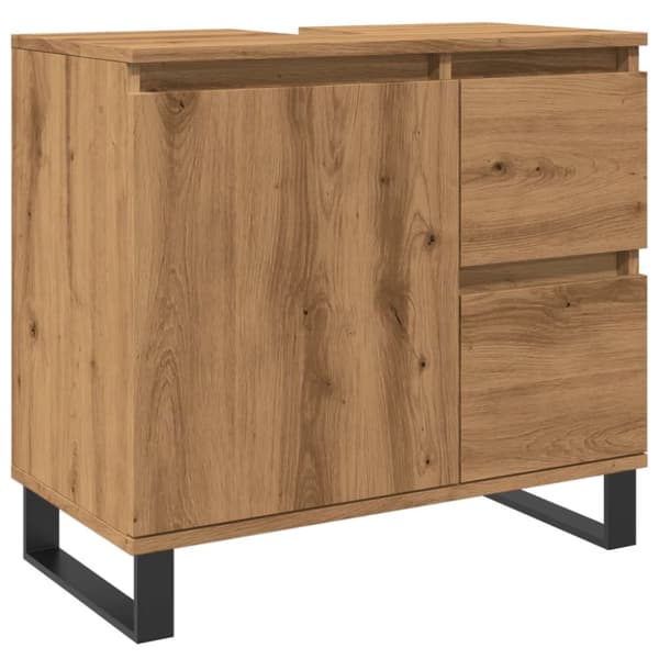 underskab til badeværelse 65x33x60 cm konstrueret træ kunsteg