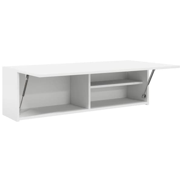 væghængt badeværelsesskab 100x25x30 cm konstrueret træ hvid
