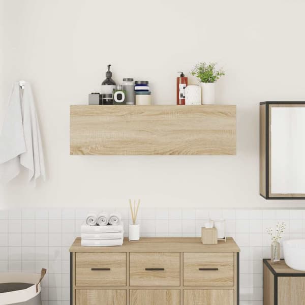 Kylpyhuoneen seinäkaappi Sonoma Oak 100x25x30 cm