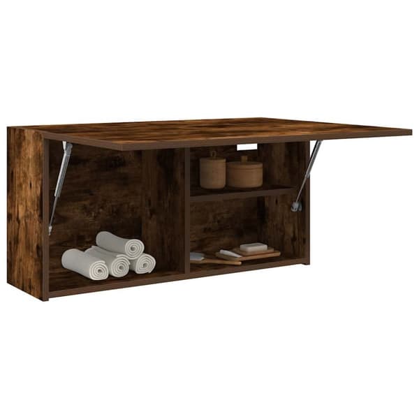 seinään kiinnitettävä kylpyhuonekaappi savustettu tammi 80x25x40 cm