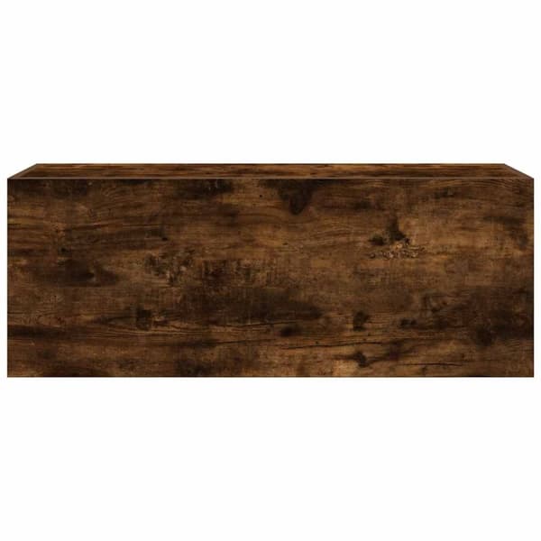 væghængt badeværelsesskab 80x25x30 cm konstrueret træ røget eg