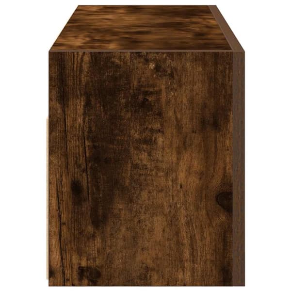 væghængt badeværelsesskab 80x25x30 cm konstrueret træ røget eg