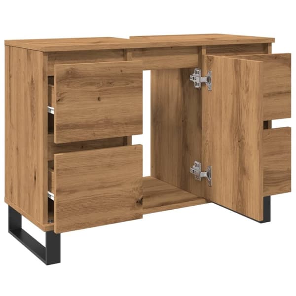 Tvättställsskåp artisan ek 80x33x60 cm konstruerat trä