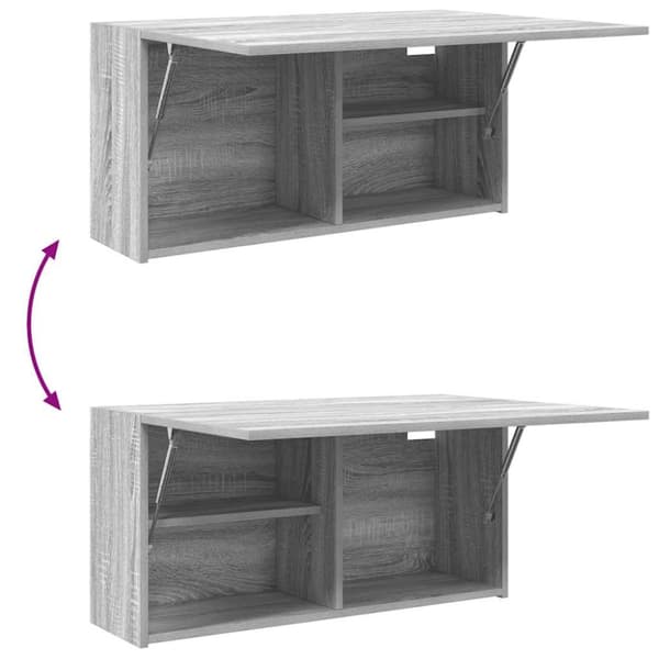 Kylpyhuoneen seinäkaappi Sonoma Grey Oak 80x25x40 cm