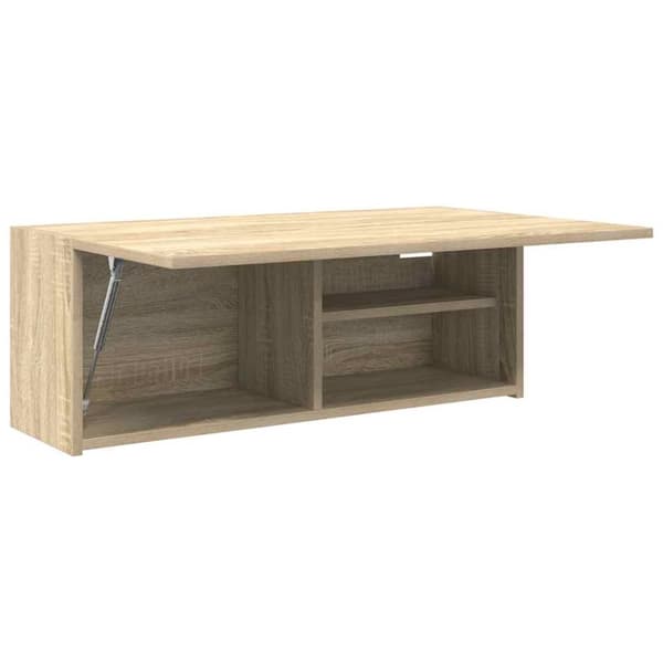 væghængt badeværelsesskab 80x25x30 cm konstrueret træ sonoma-eg