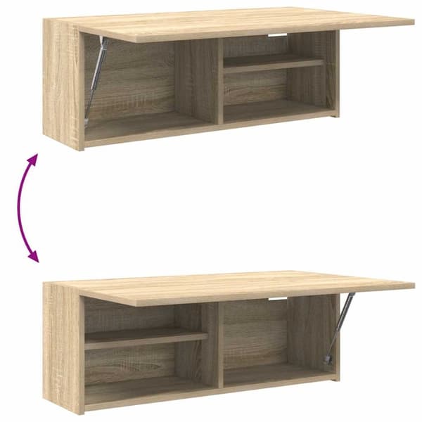 væghængt badeværelsesskab 80x25x30 cm konstrueret træ sonoma-eg