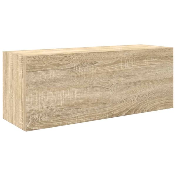 væghængt badeværelsesskab 80x25x30 cm konstrueret træ sonoma-eg