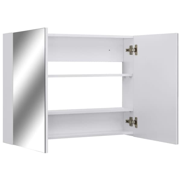 Kylpyhuoneen peilikaappi valkoinen 80x15x60 cm MDF