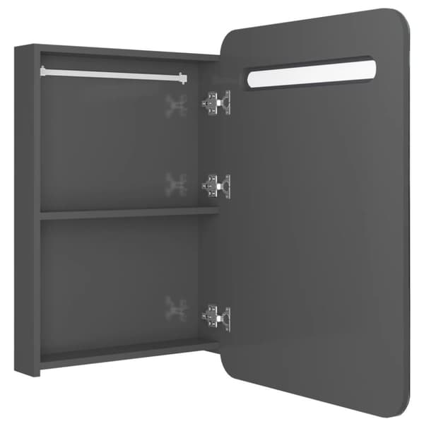LED kylpyhuoneen peilikaappi kiiltävä harmaa 60x11x80 cm