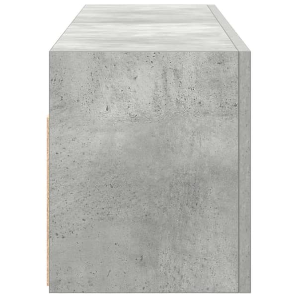 væghængt badeværelsesskab 100x25x30 cm konstrueret træ betongrå