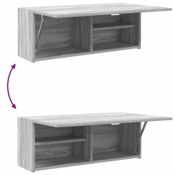 Kylpyhuoneen seinäkaappi Sonoma Grey Oak 80x25x30 cm