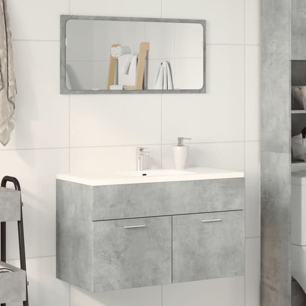 vidaXL Servantskap betonggrå 90x38,5x46 cm konstruert tre