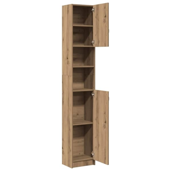 vidaXL badeværelsesskab 32x25,5x190 cm konstrueret træ kunsteg
