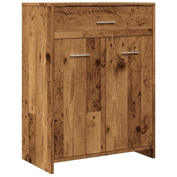 vidaXL Badrumsskåp åldrat trä 60x33x80 cm konstruerat trä