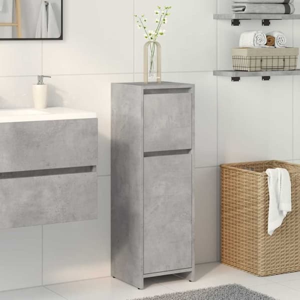 vidaXL Badrumsskåp betonggrå 30x30x95 cm konstruerat trä