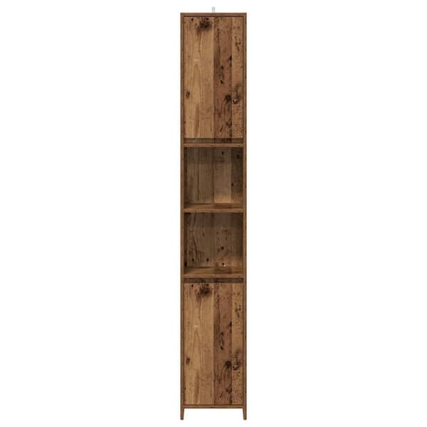 vidaXL badeværelsesskab 30x30x183,5 cm konstrueret træ antikt træ