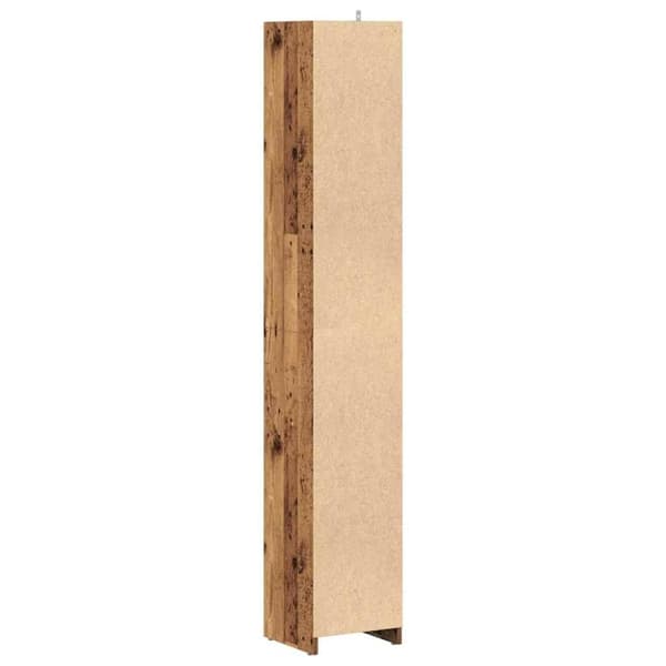 vidaXL badeværelsesskab 30x30x183,5 cm konstrueret træ antikt træ