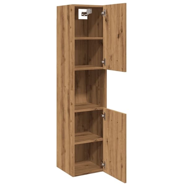 vidaXL Hengende baderomsskap artisan eik 30x30x130 cm konstruert tre