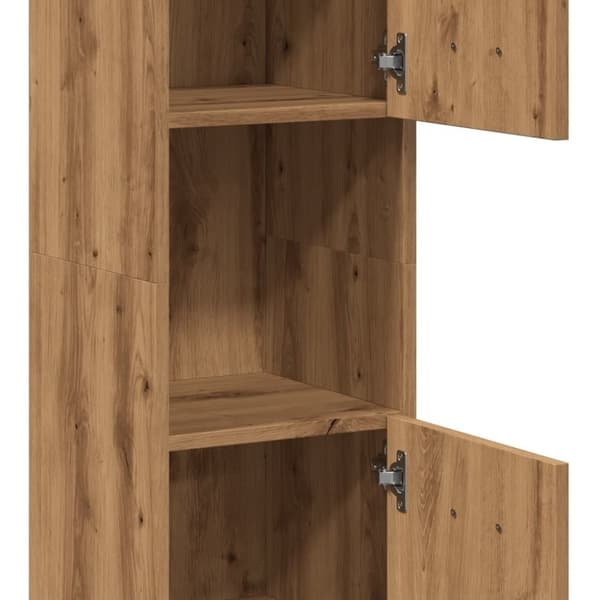 vidaXL Hengende baderomsskap artisan eik 30x30x130 cm konstruert tre