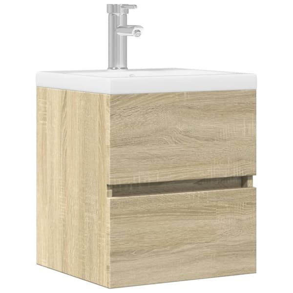 vidaXL skab til håndvask 41x38,5x45 cm konstrueret træ sonoma-eg