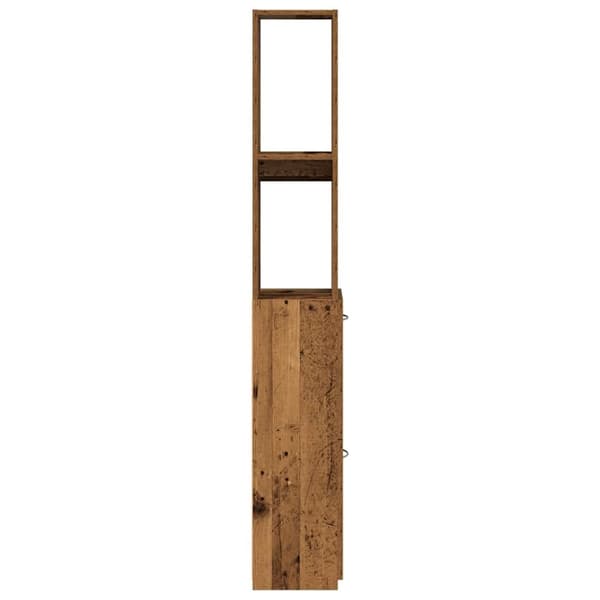 vidaXL Kylpyhuonekaappi vanhaa puuta 25x25x170 cm lastulevy