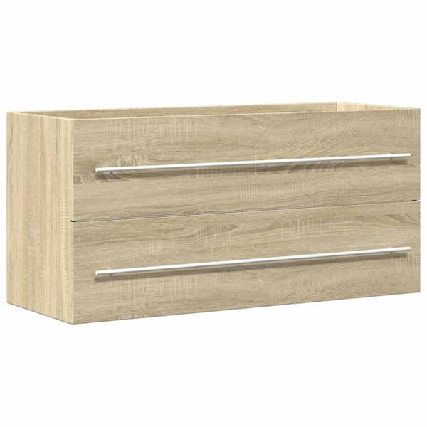 vidaXL Tvättställsskåp sonoma-ek 100x38,5x48 cm spånskiva