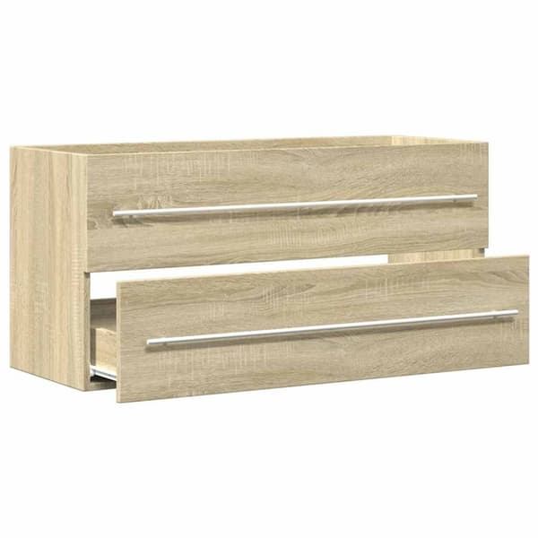 vidaXL Tvättställsskåp sonoma-ek 100x38,5x48 cm spånskiva