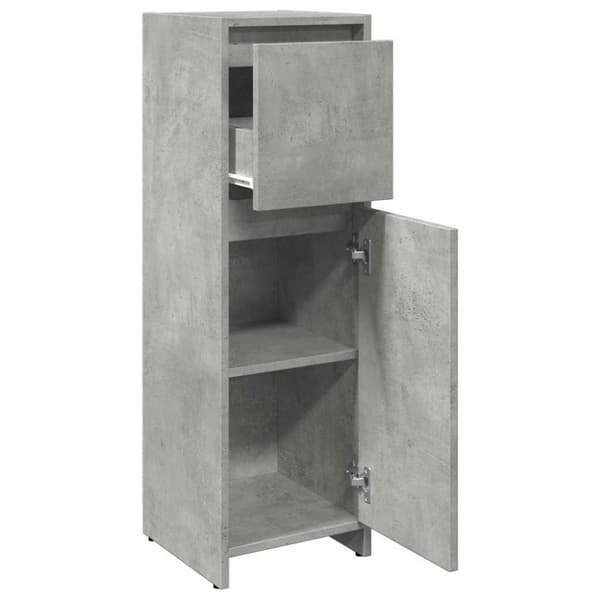 vidaXL Kylpyhuonekaappi betoninharmaa 30x30x95 cm lastulevy