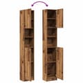 Miniatyrbilde 9 av 11: vidaXL Baderomsskap gammelt tre 32x25,5x190 cm konstruert tre