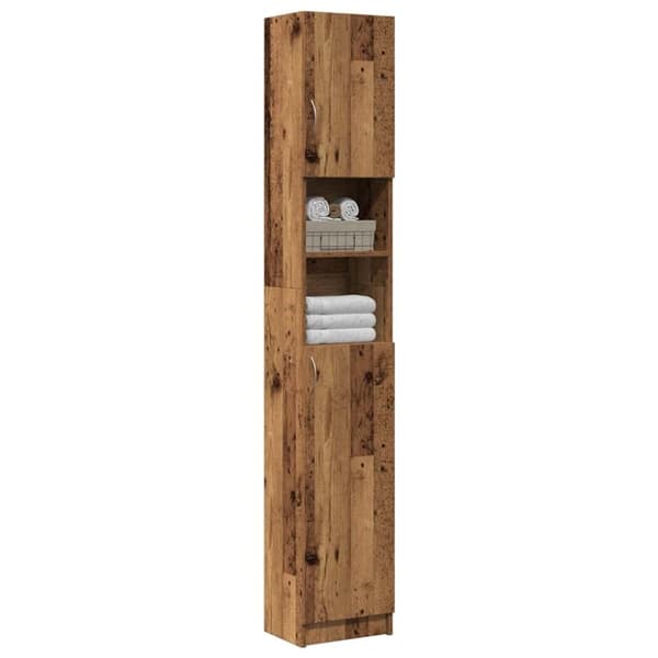 vidaXL Baderomsskap gammelt tre 32x25,5x190 cm konstruert tre